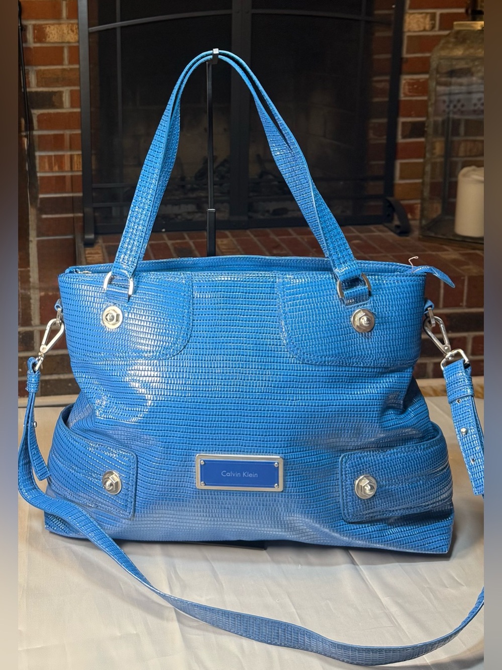 Calvin Klein Bright Blue Shoulder Tote